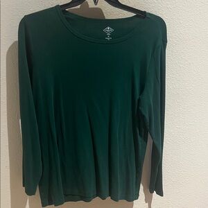 St. John's Bay Deep Green Long Sleeve Top